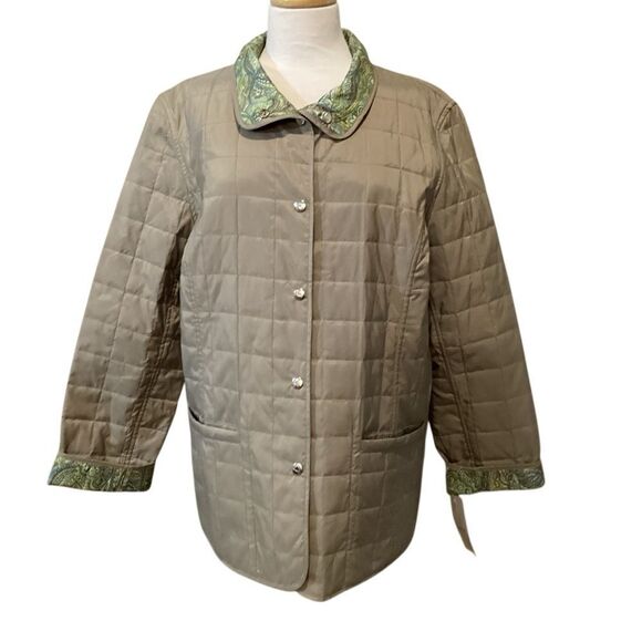 NWT Liz Claiborne | Reversible Quilted Coat and Paisley Print Size XL - Picture 2 of 14